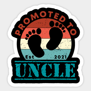 Vintage Promoted to uncle 2021 new uncle gift Sticker